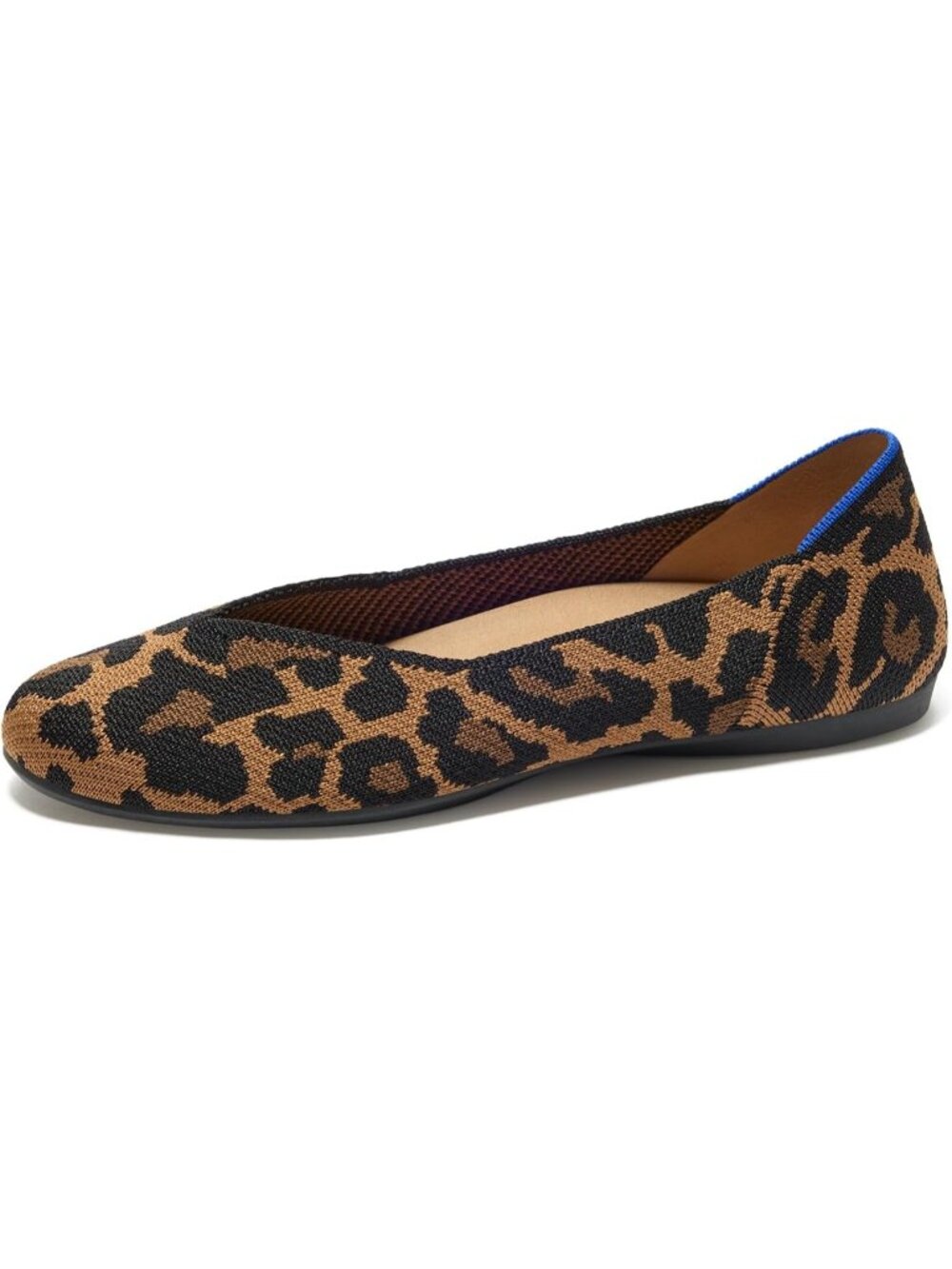 Women's Sable Spot Pointed Toe Slip On Cushioned Insole Pull On Ballet Flats
